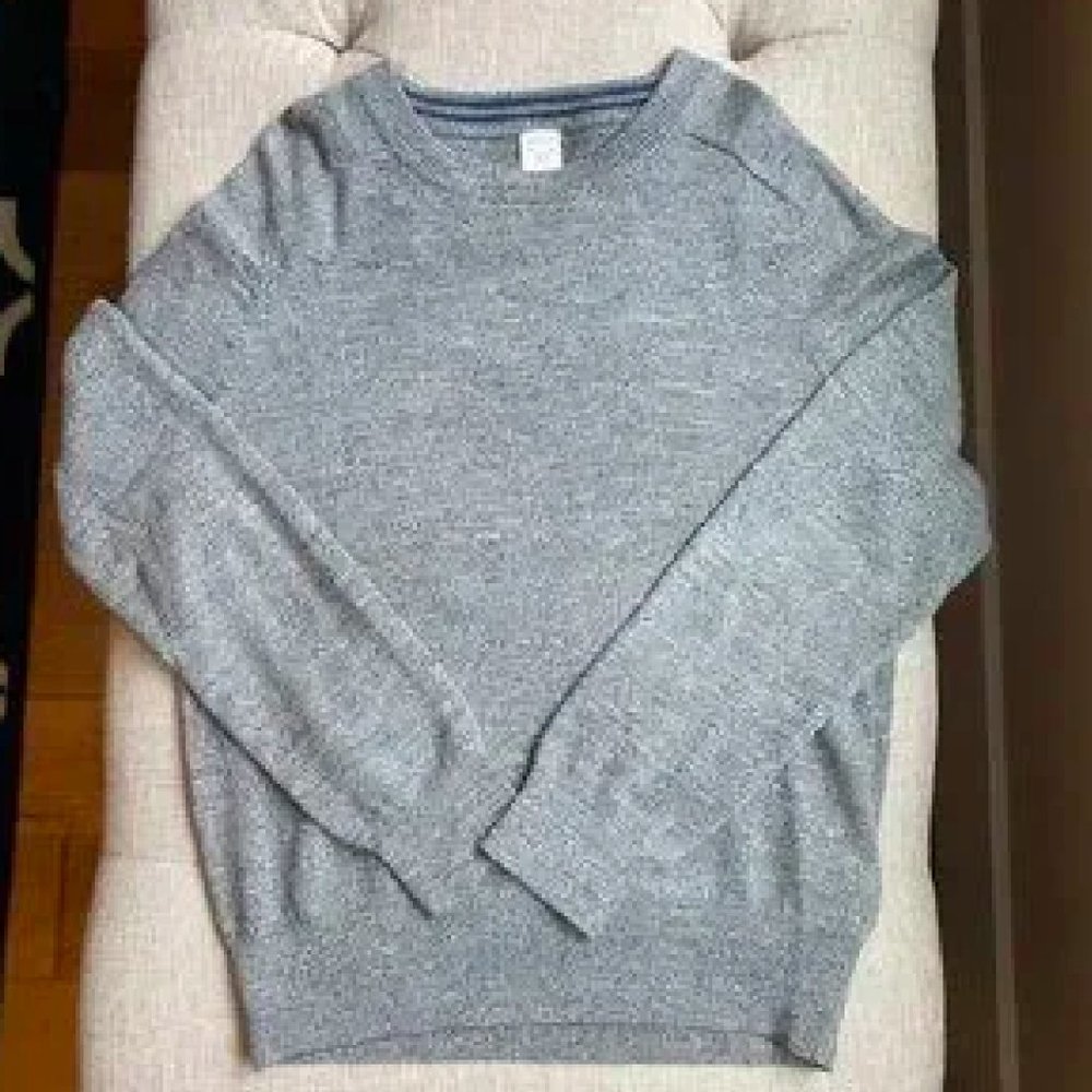 2 ITEM BUNDLE: Crewcuts Boys Crewneck and Lands End V-neck Sweaters, Size 8